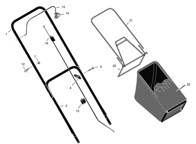 Handle And Bag Assembly Diagram and Parts List for 204211X92A 2004 Briggs and Stratton Lawn Mower